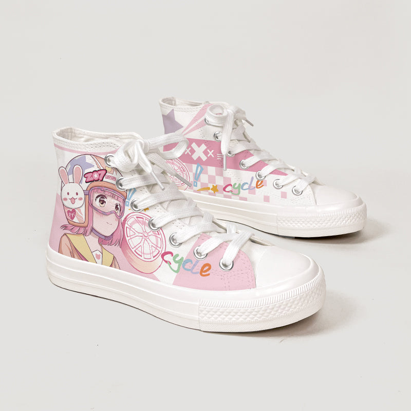 motorcycle hat girl kawaii shoes