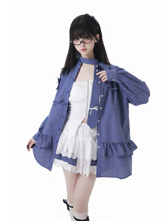 acubi blue plaid coord