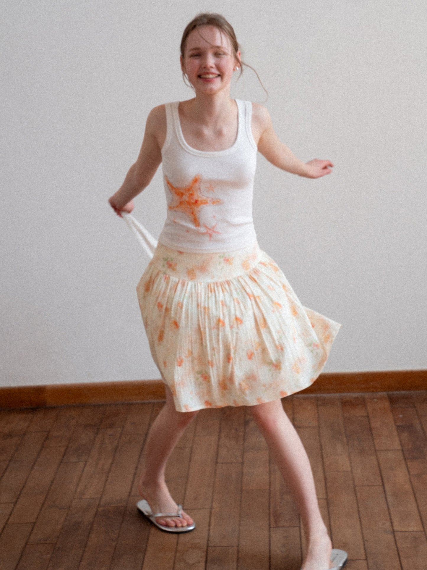 White starfish print cami