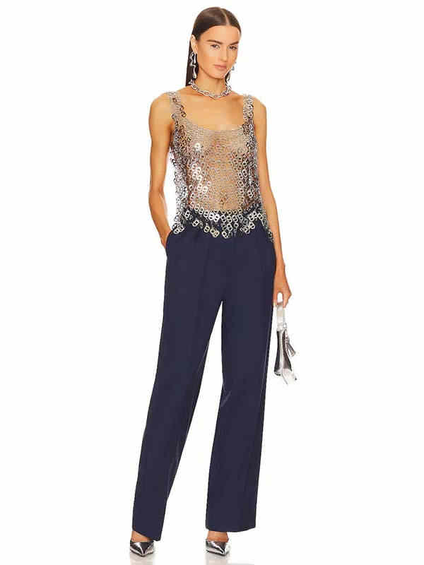 Hollow Metal Iron Body Chain Camisole