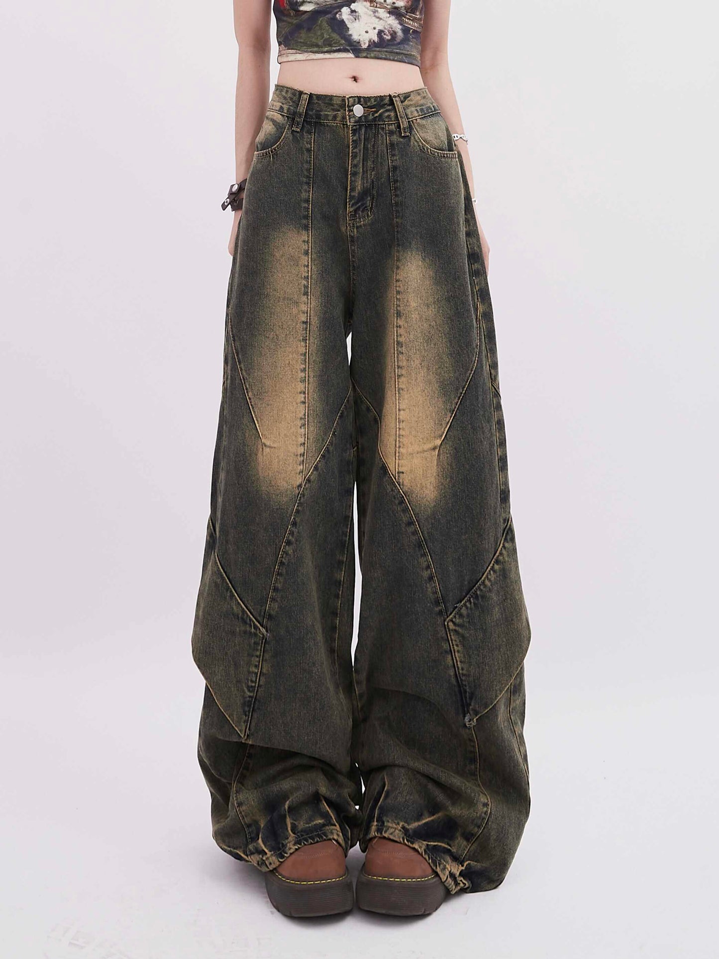 Grunge Distressed Street Retro Baggy Jeans