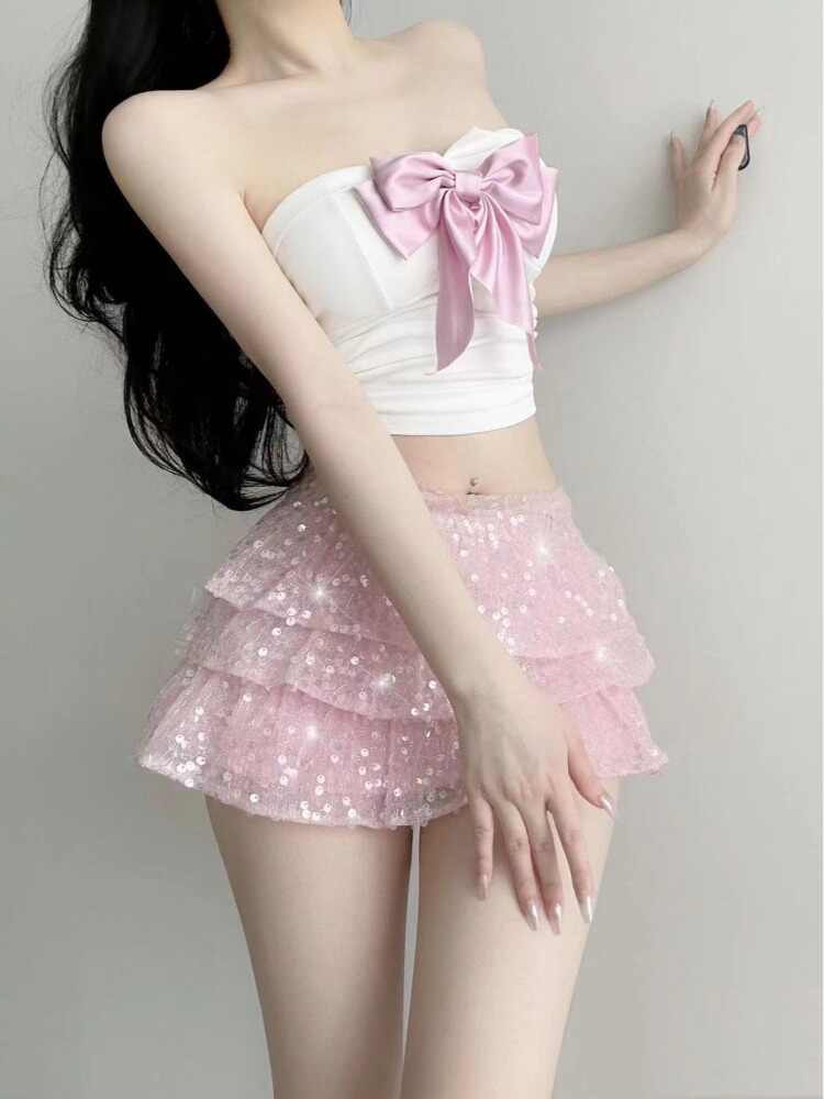 Pink Sequin Skirt