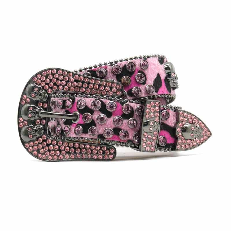 Y2K Pink Leopard Rhinestones Belt