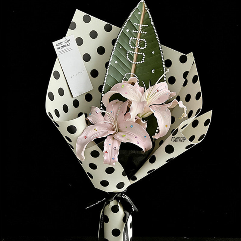 Ins Style Polka Dot Rhinestone Lily Bouquet DIY Kit