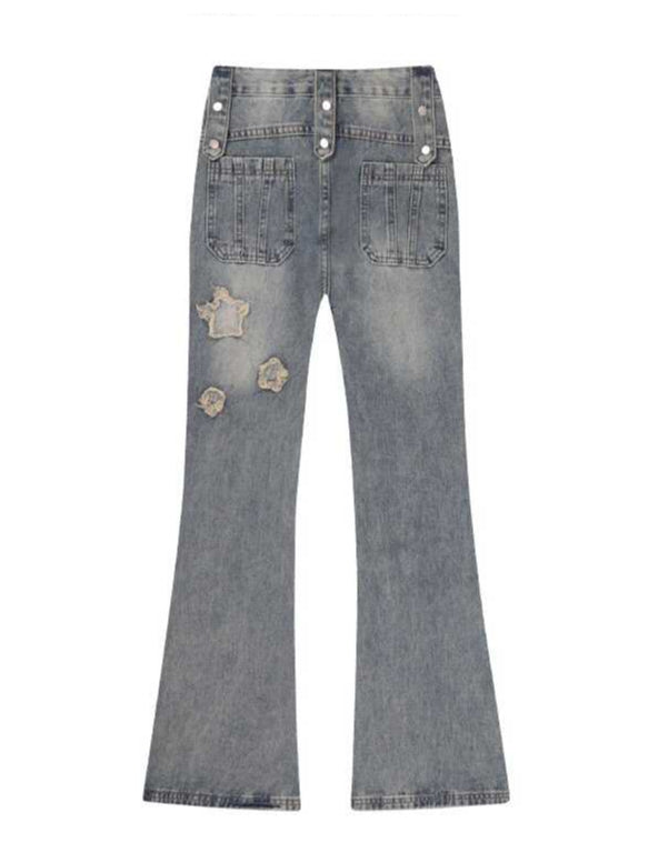 Star Girl Patch Micro-flared Coquette Jeans