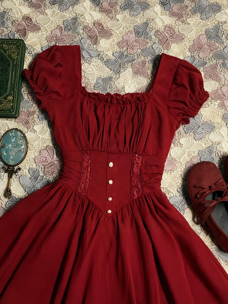 retro corset red dress