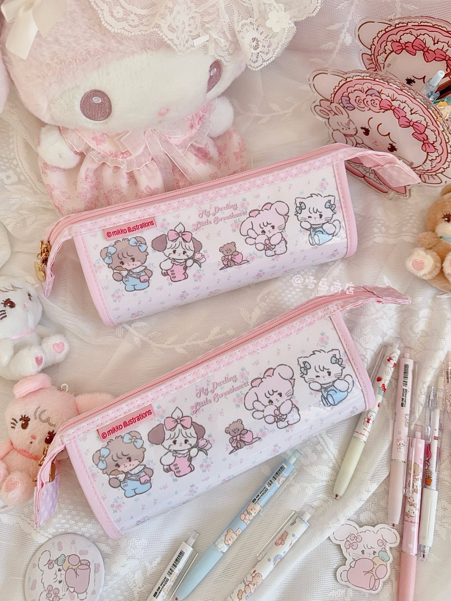 kawaii pink Pencil bag