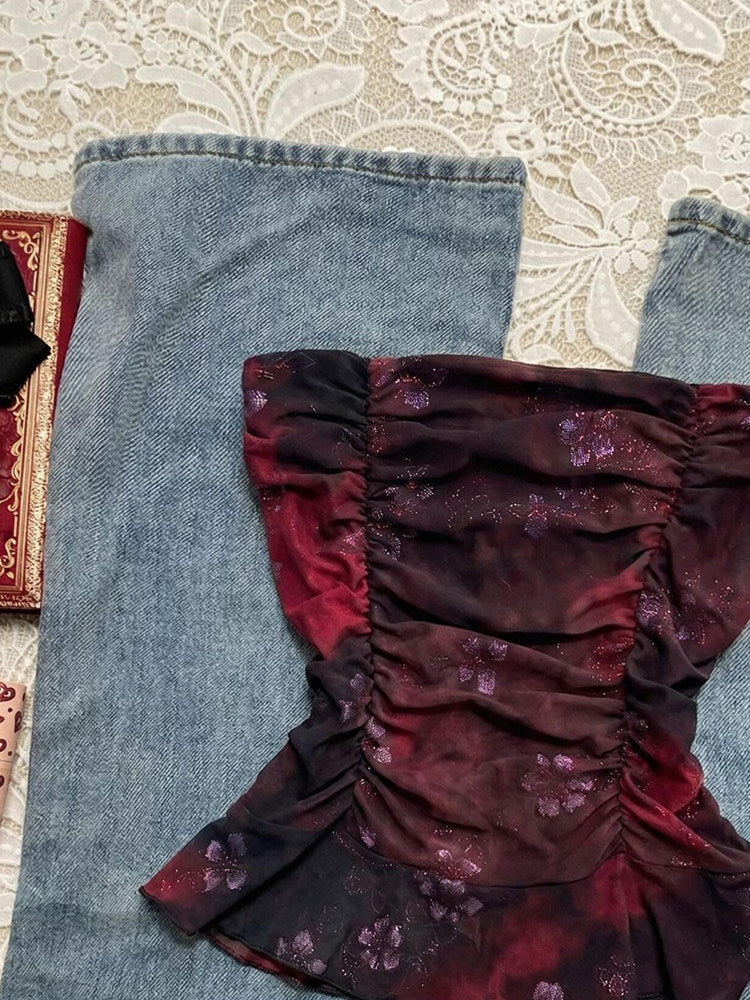burgundy bow crop top