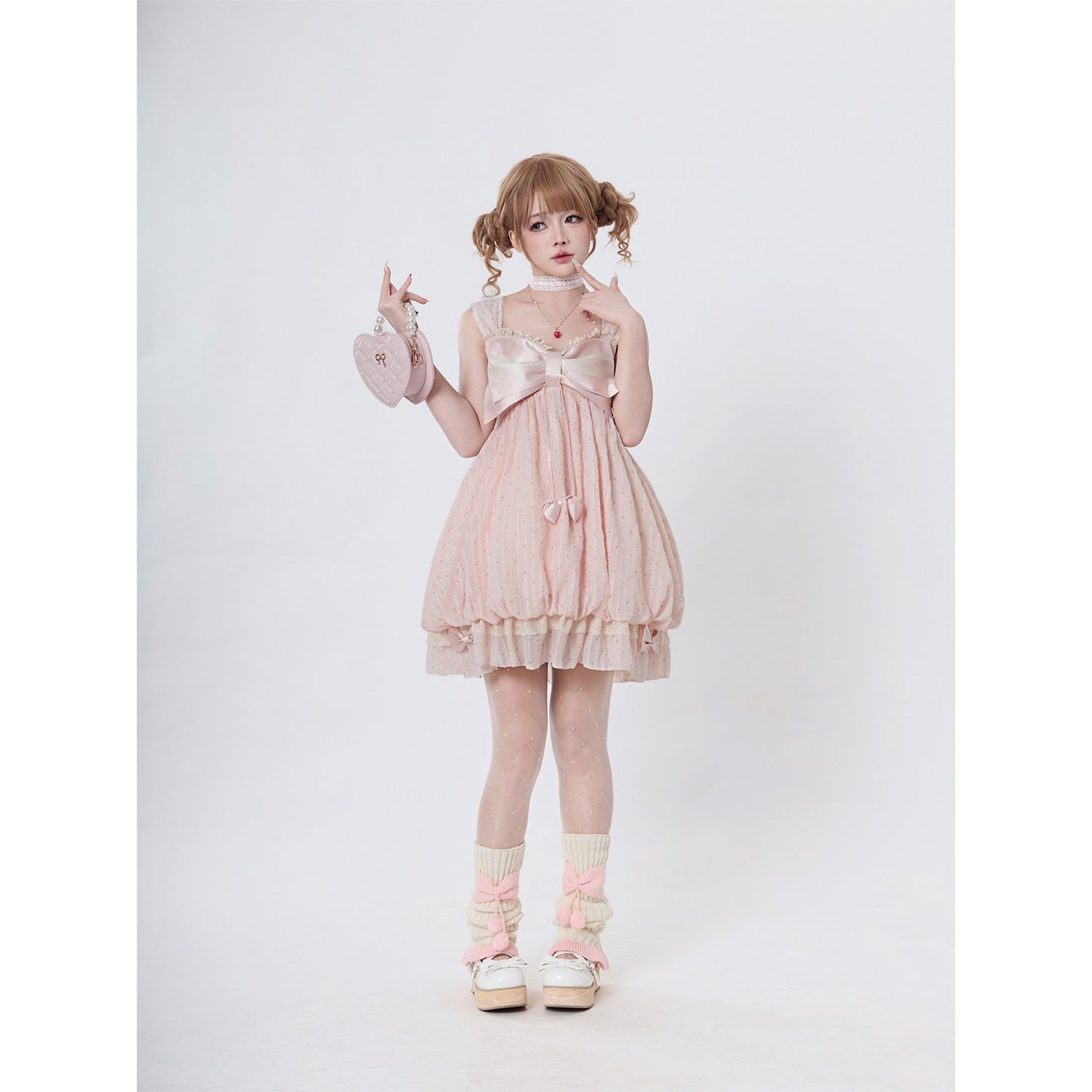 vintage polka dots bow dress
