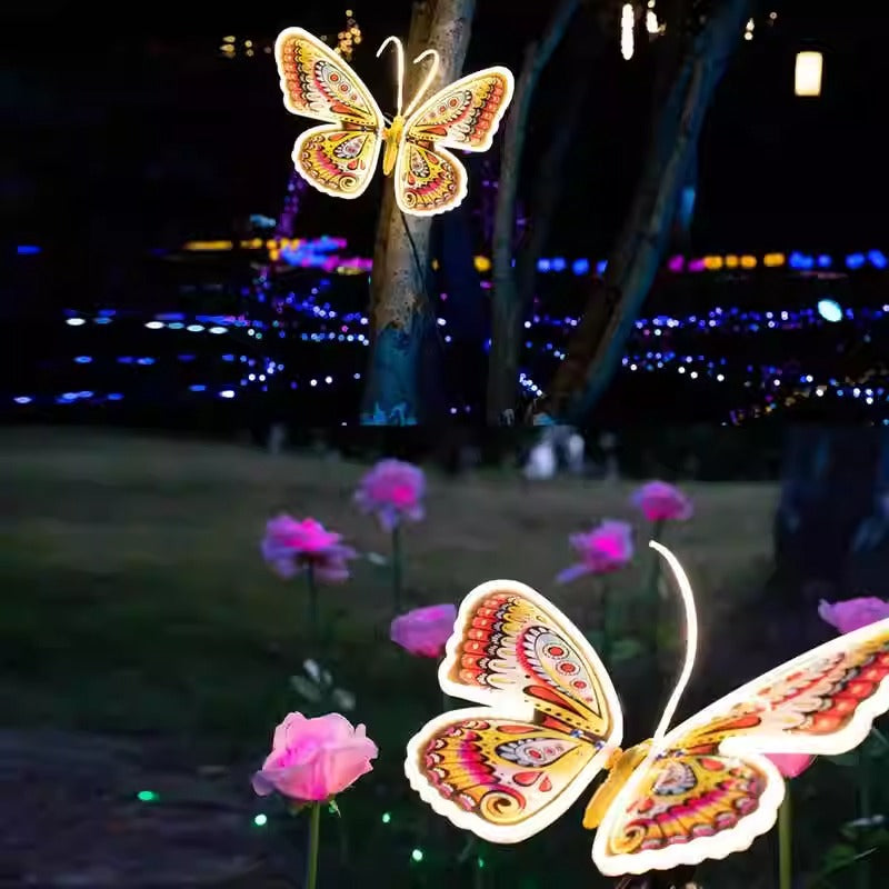 Outdoor waterproof glowing butterfly lamp
