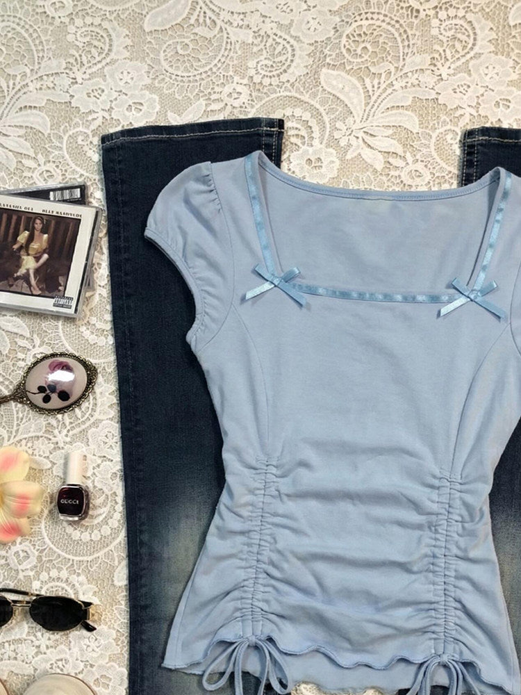 baby blue bow shirt