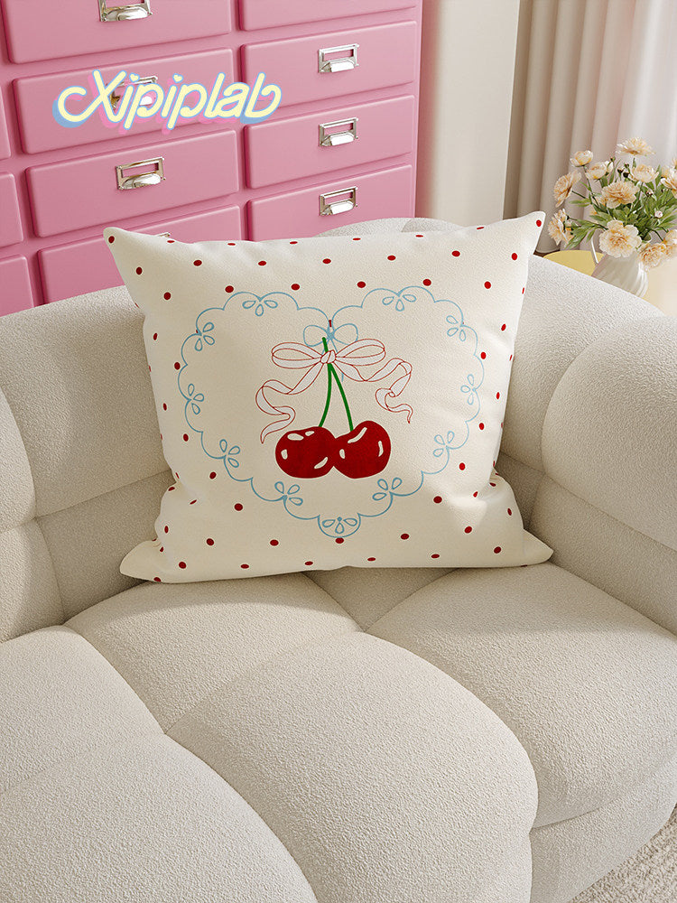 Cherry cream style pillow
