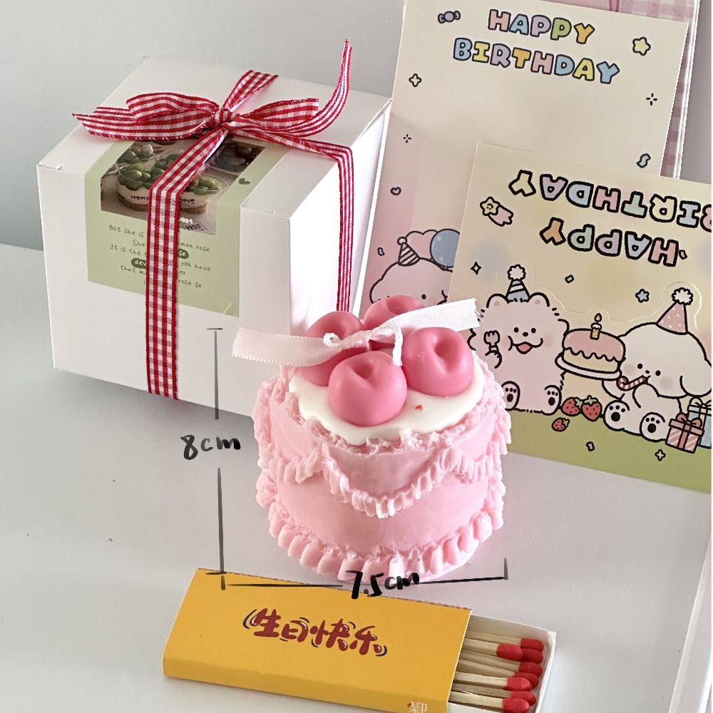 Decorated cake scented candle