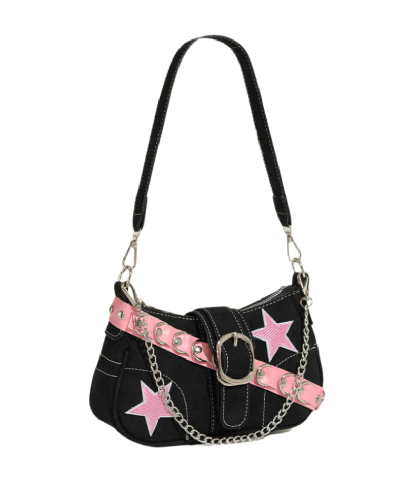 Y2K Pink Stars Belt Armpit Bag