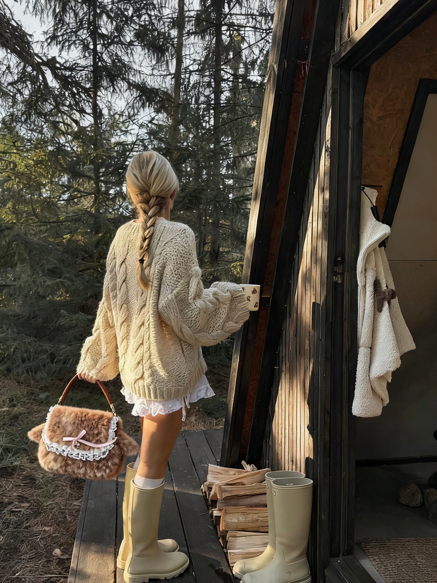 Homemade furry deer bag