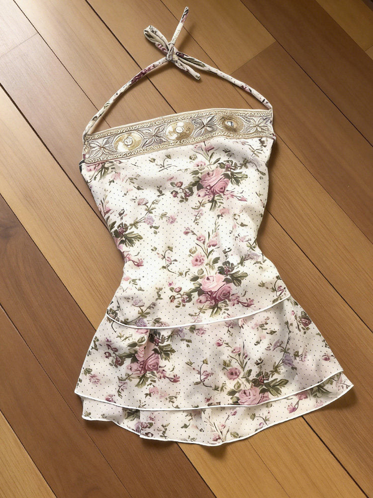 vintage floral halter top