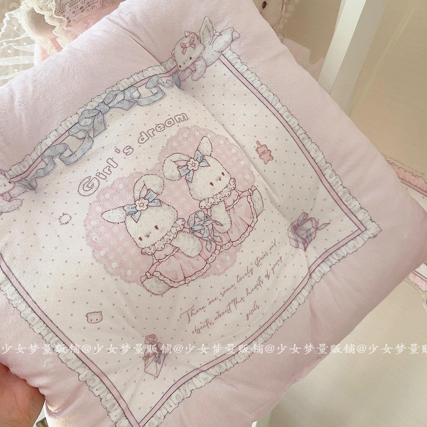Girl's Dream Cupid Bunny Cushion