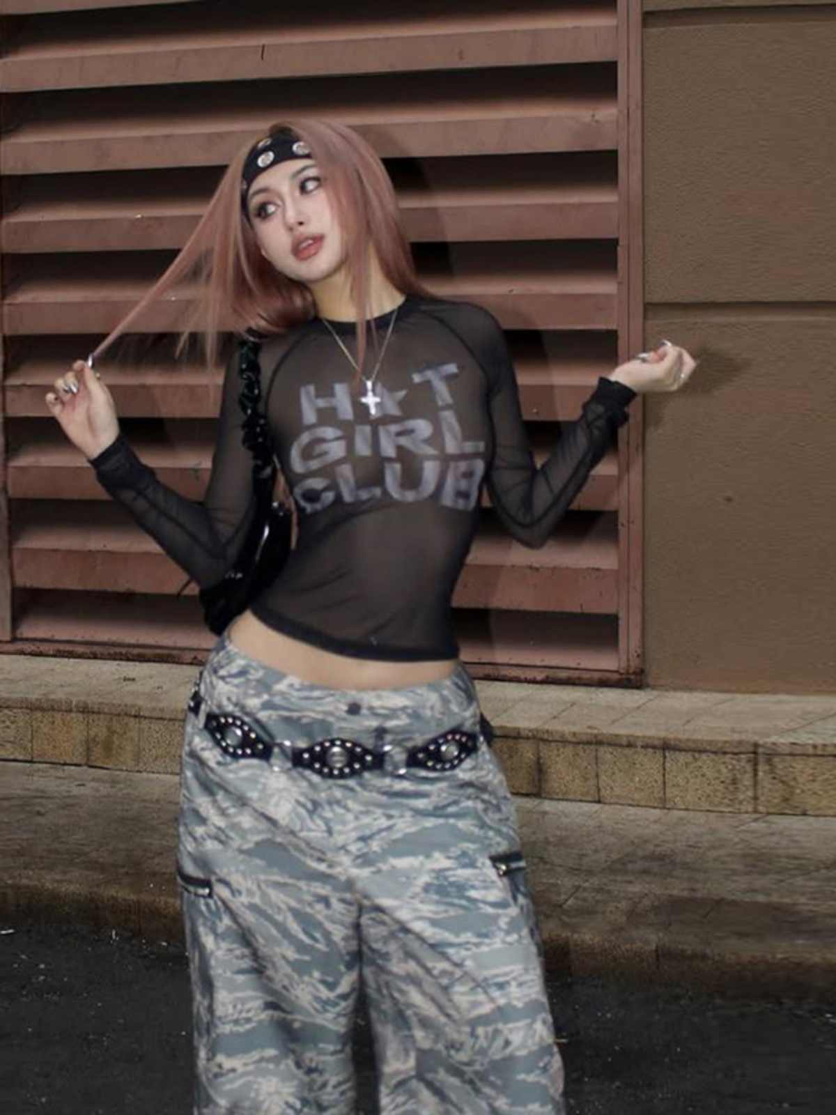 Urban Punk Mesh Long Sleeve Top