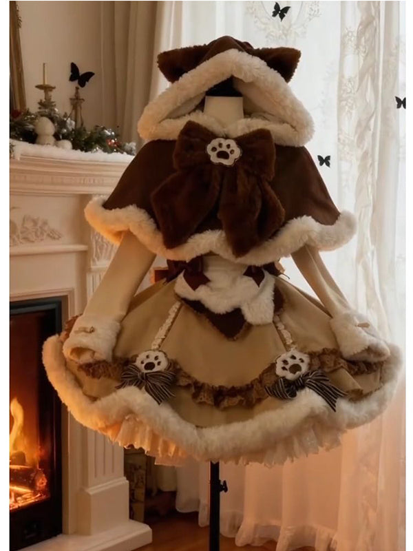 brown bear kawaii coat suit