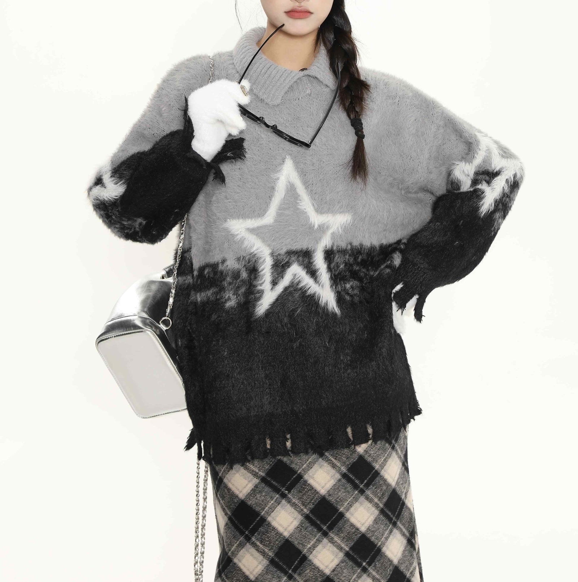 Star Girl Lapel Pullover Sweater