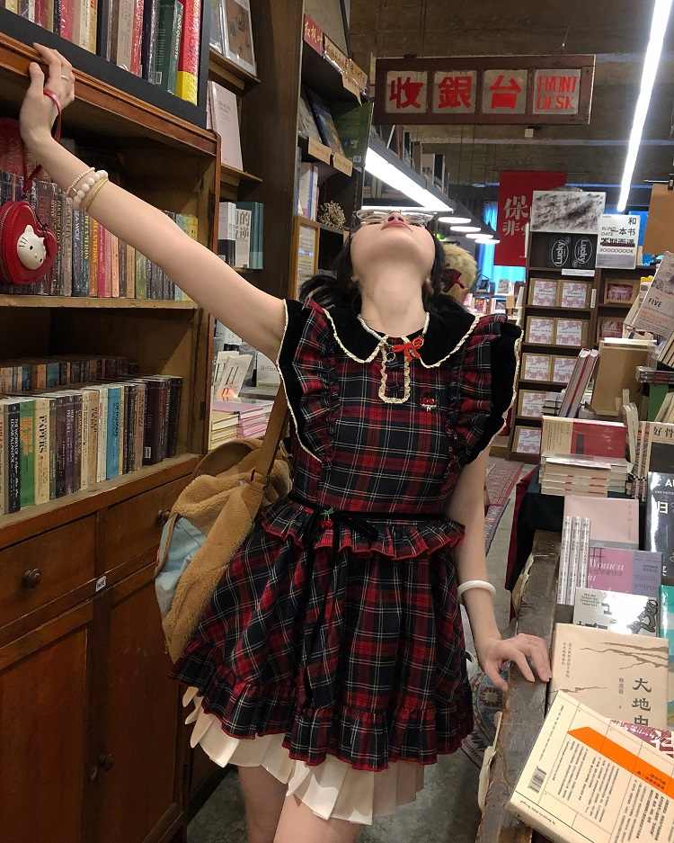 Academy Red Plaid Doll Dress