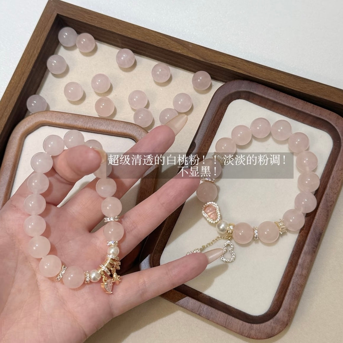 pink quartz kawaii bracelet