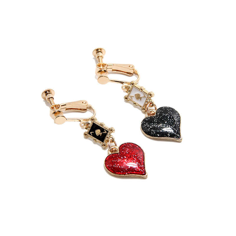 Dark Coquette Heart Poker Earrings