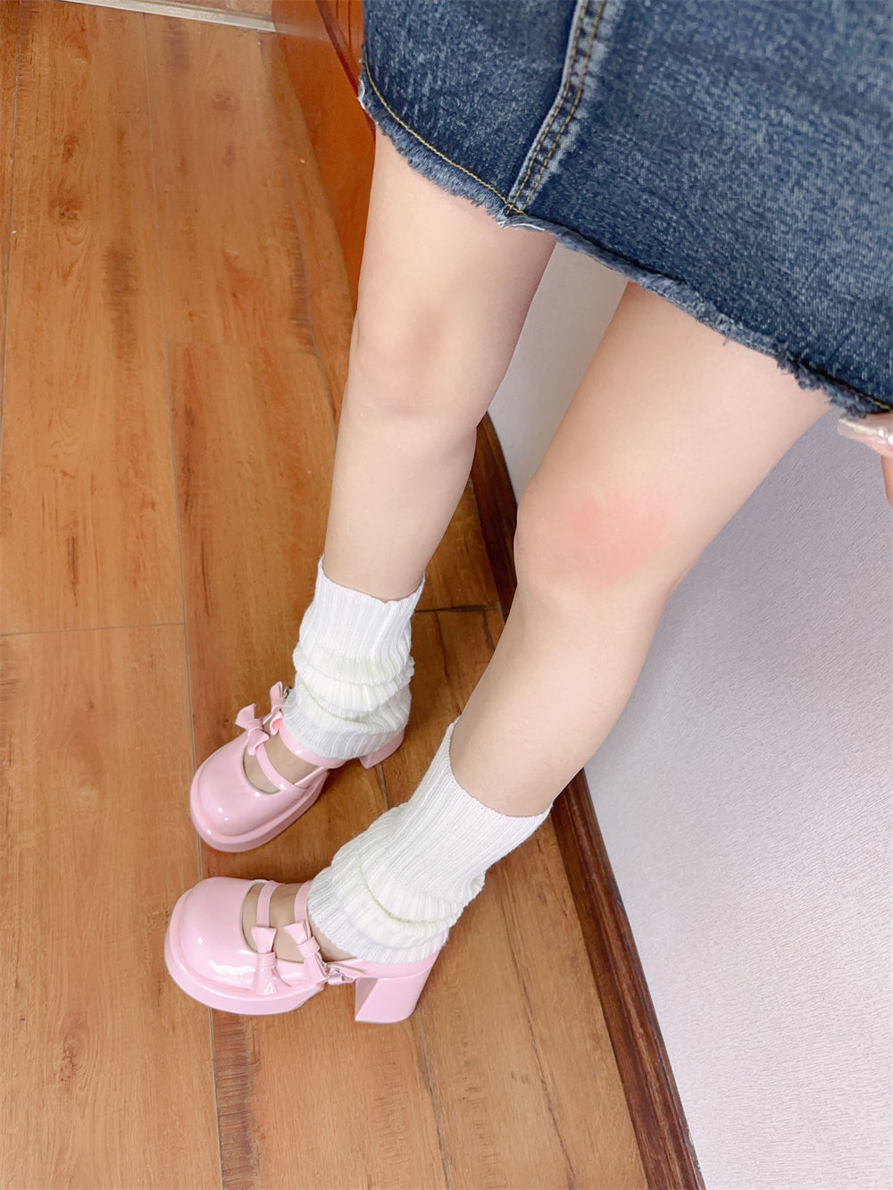 lolita pink high-heeled shoes