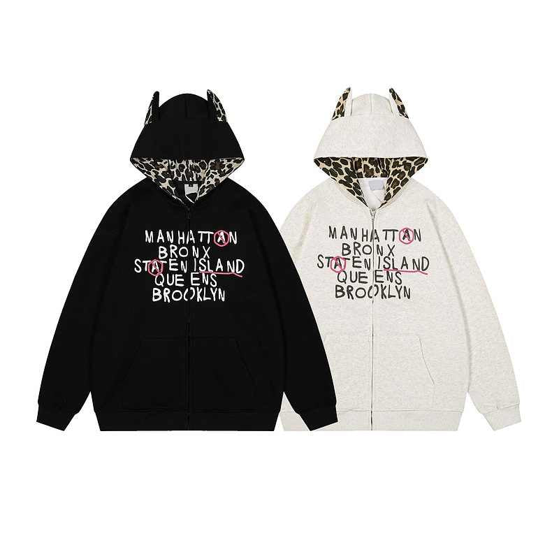 Y2K Leopard Zip-up Sweatshirt