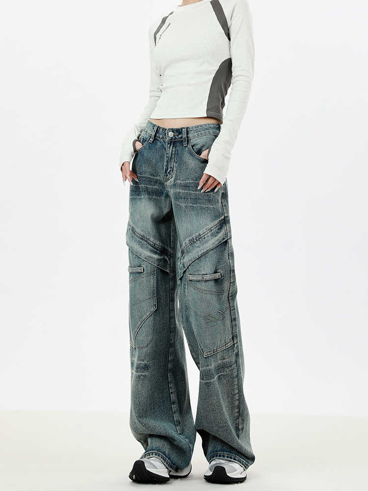 Acubi Street Splicing Straight Jeans