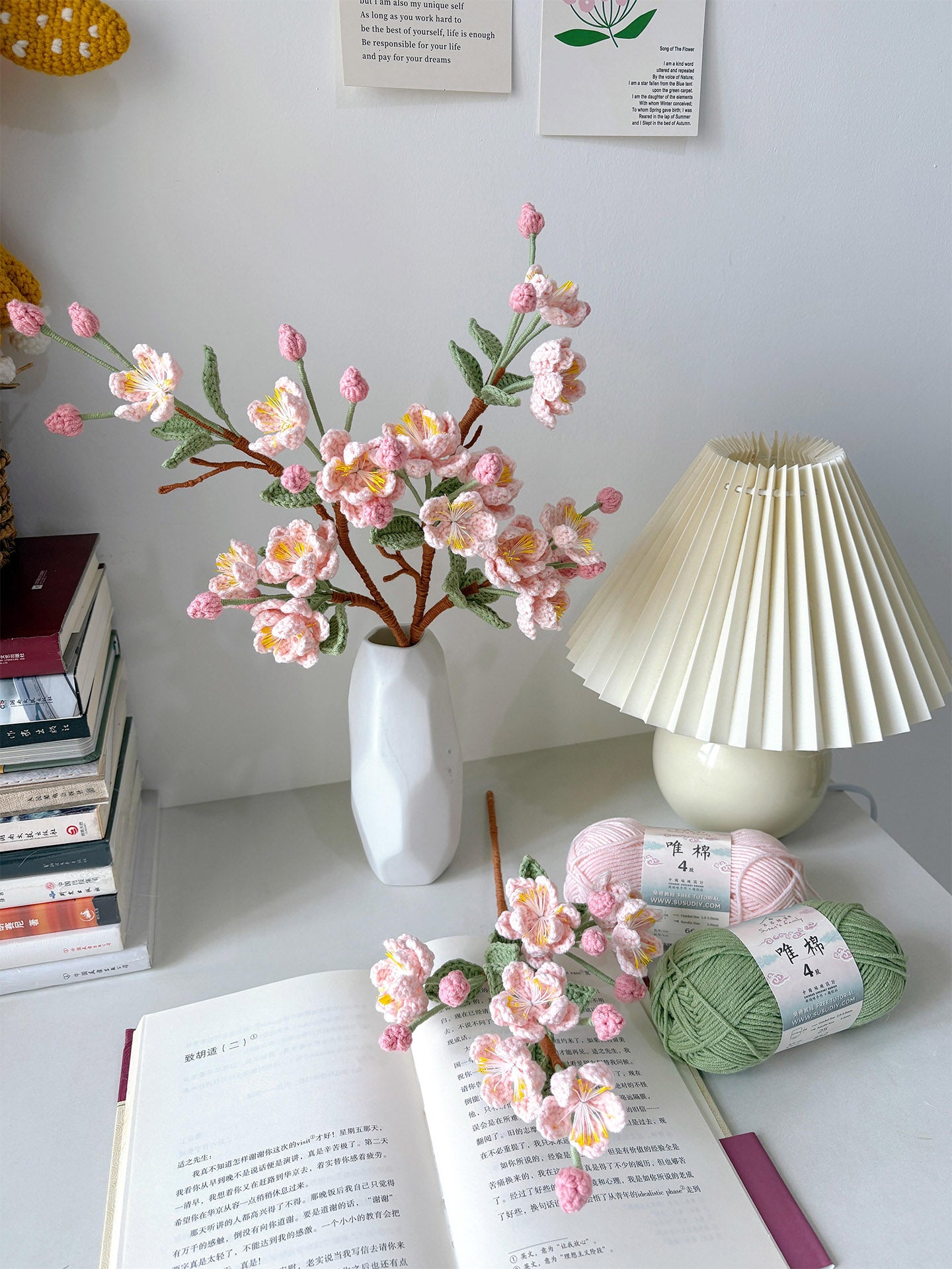 diy woolen begonia flower