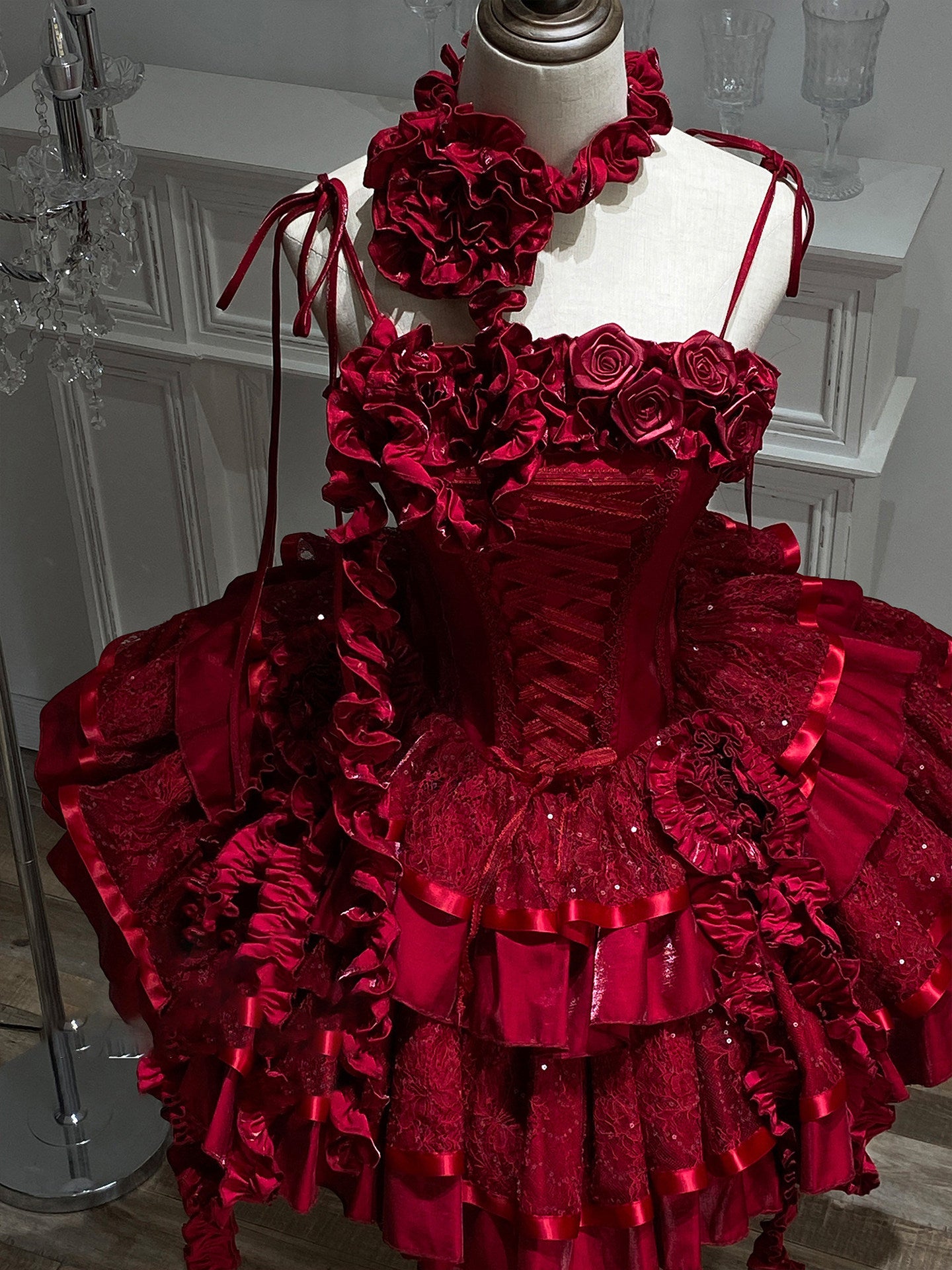 roses gothic cake dress