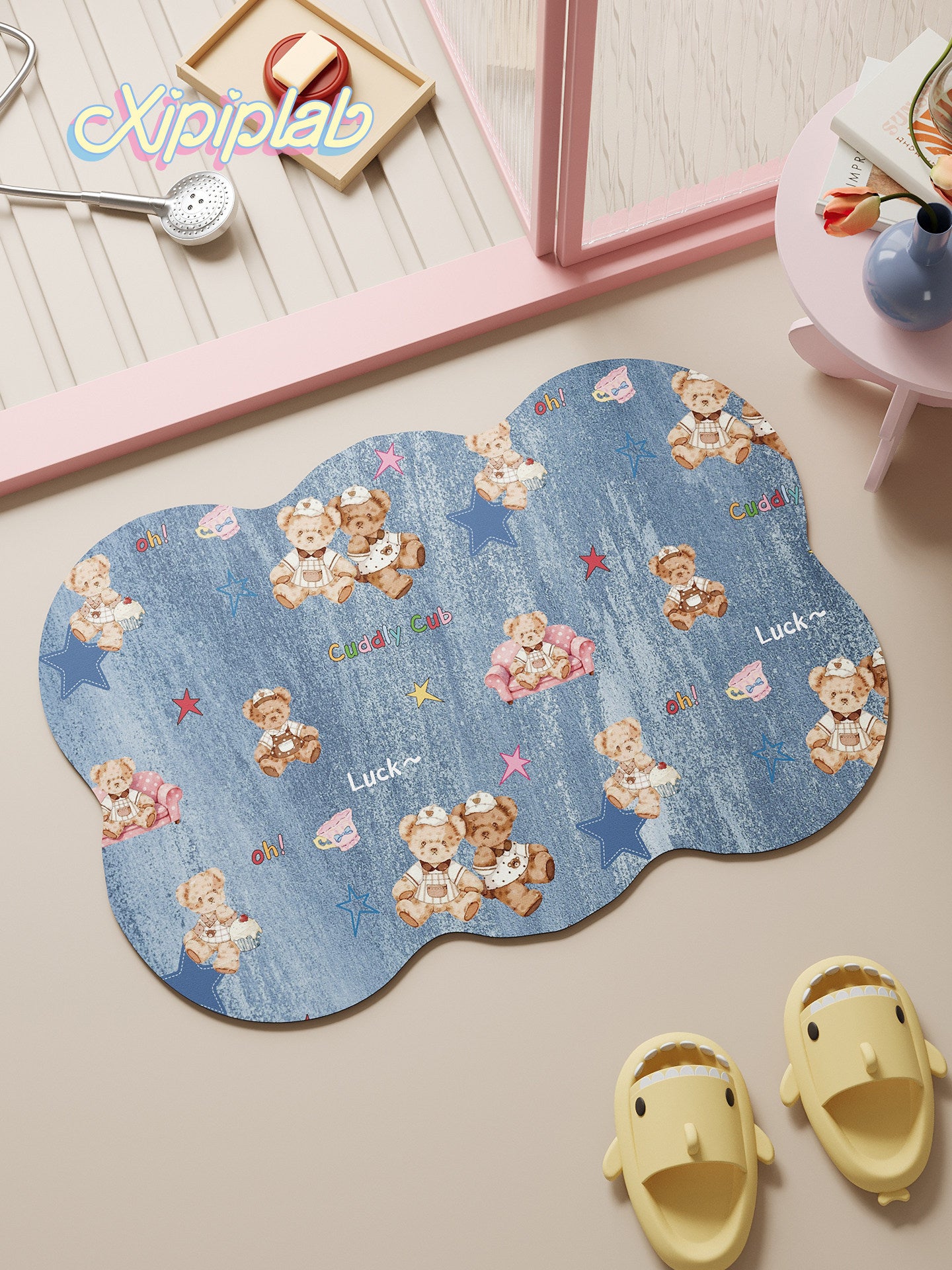 kawaii water absorbent and non-slip bathroom mat