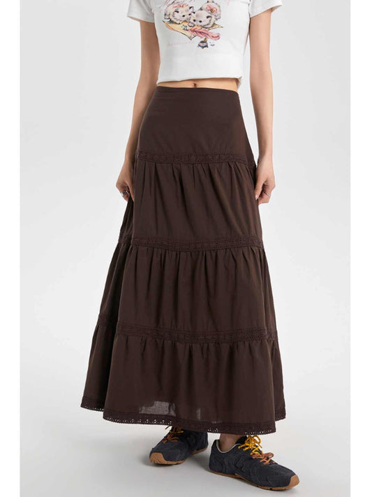 Fairy Grunge Brown Maxi Skirt