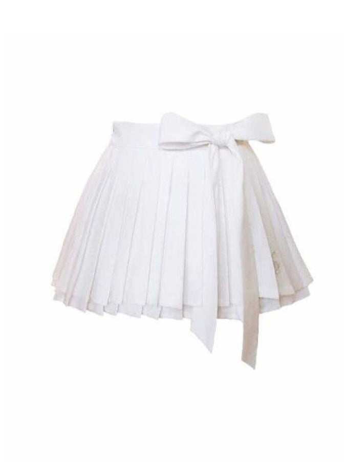 Bow A-line Pleated Skirt