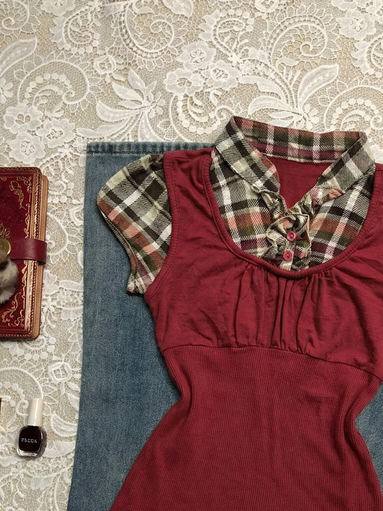 red plaid shirt
