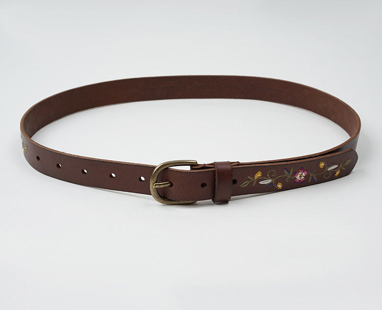 Vintage Embroidered Floral Belt