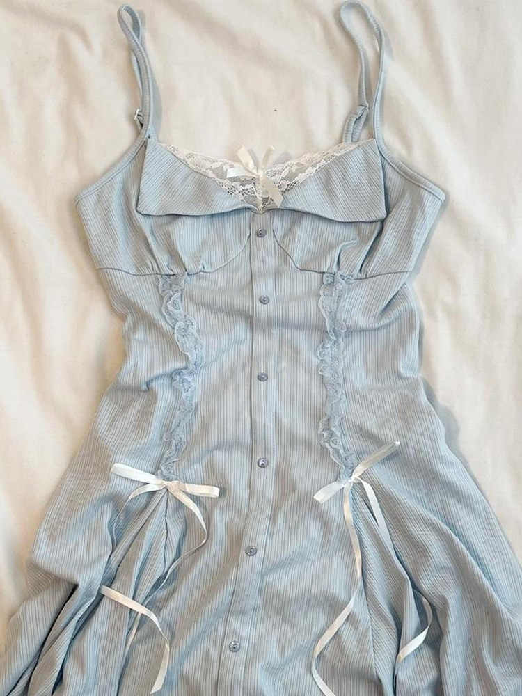 Fairy Blue Bow Straps Dress