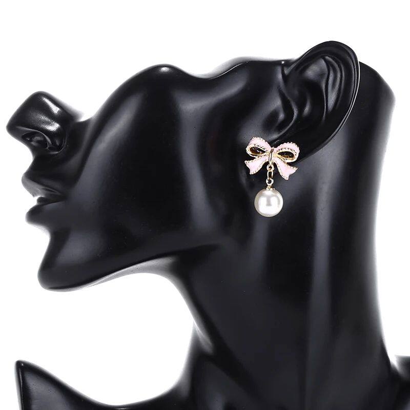 Cute Pink Bow Earrings