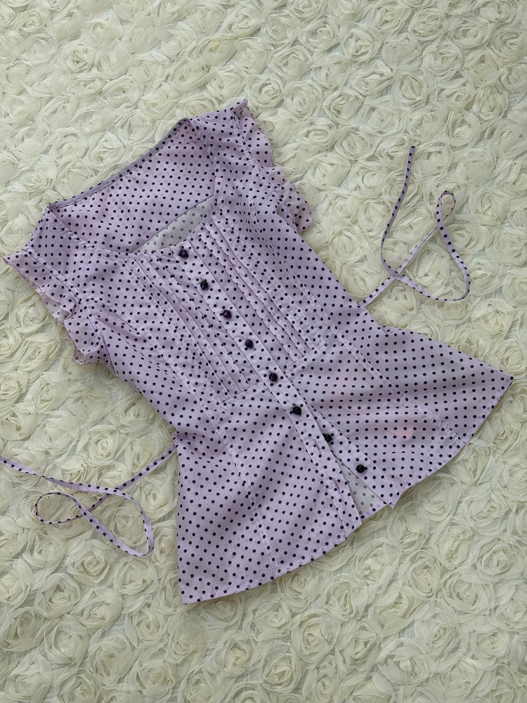 purple polka dots tank top