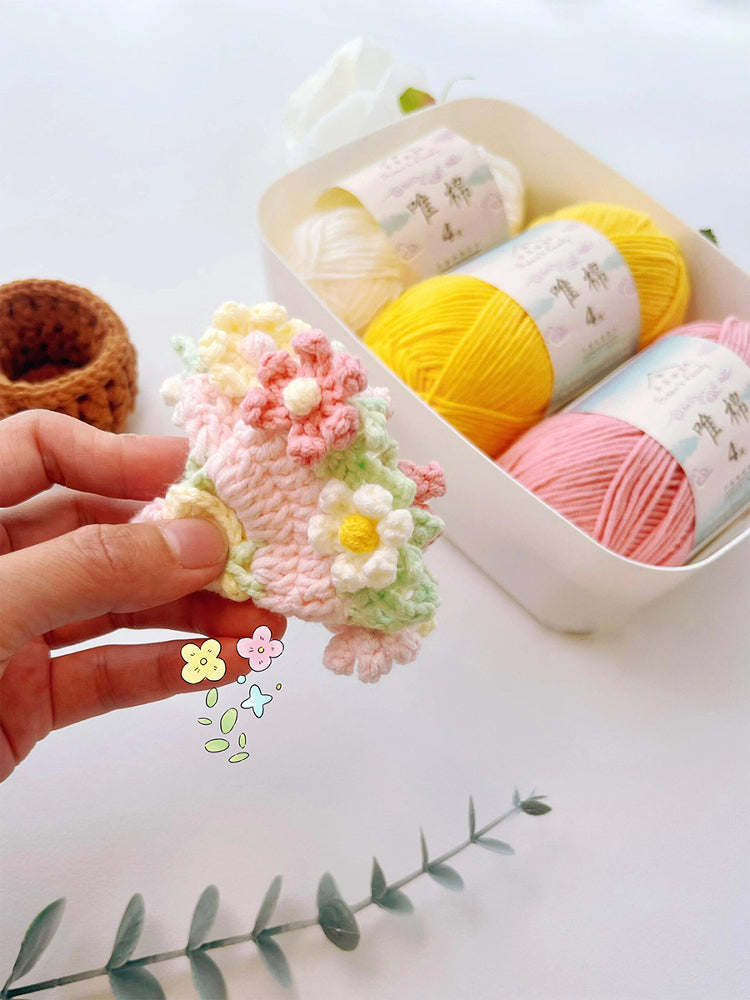 diy wool spring daisy coaster material package
