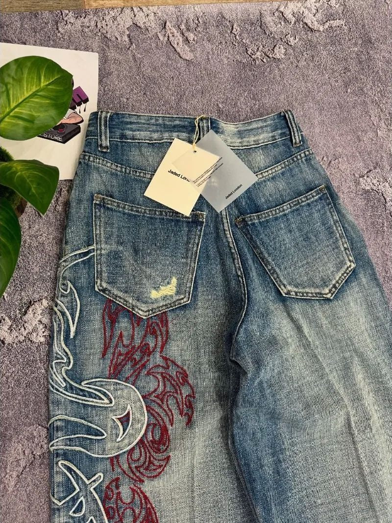 Retro Street Brand Jeans Pants