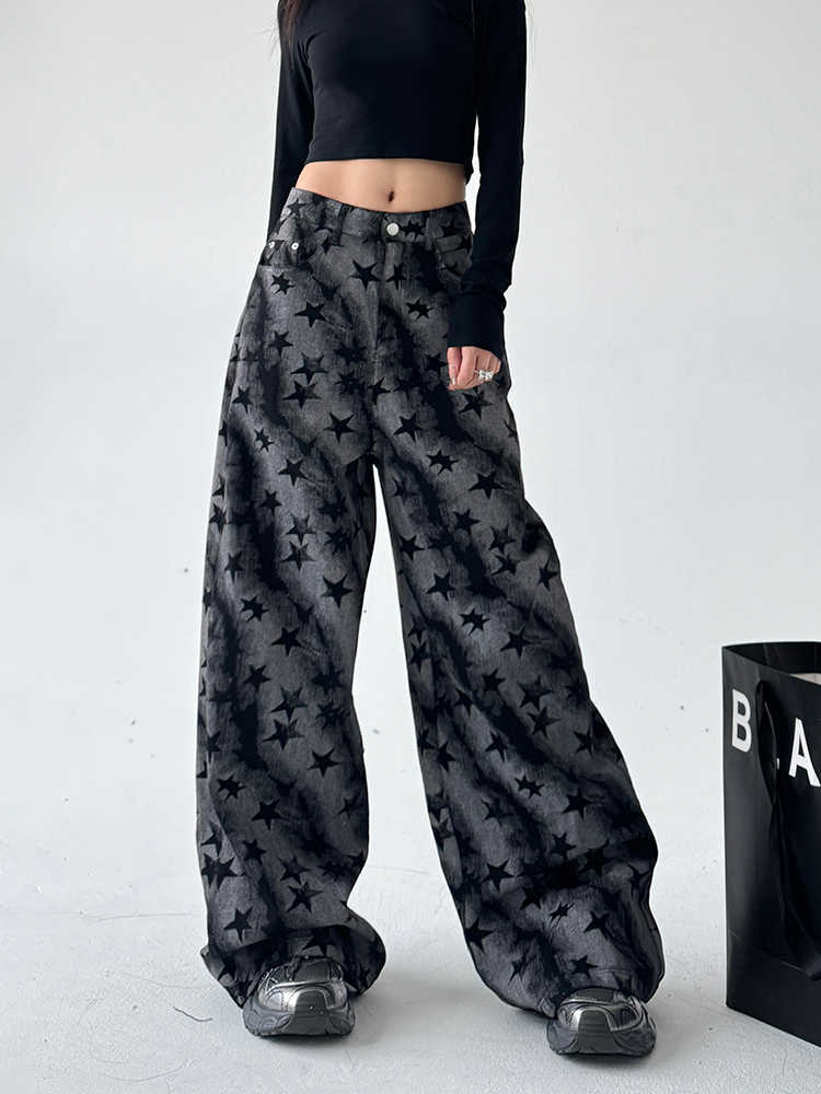 Y2K Full Stars Blooming Wide-leg Pants