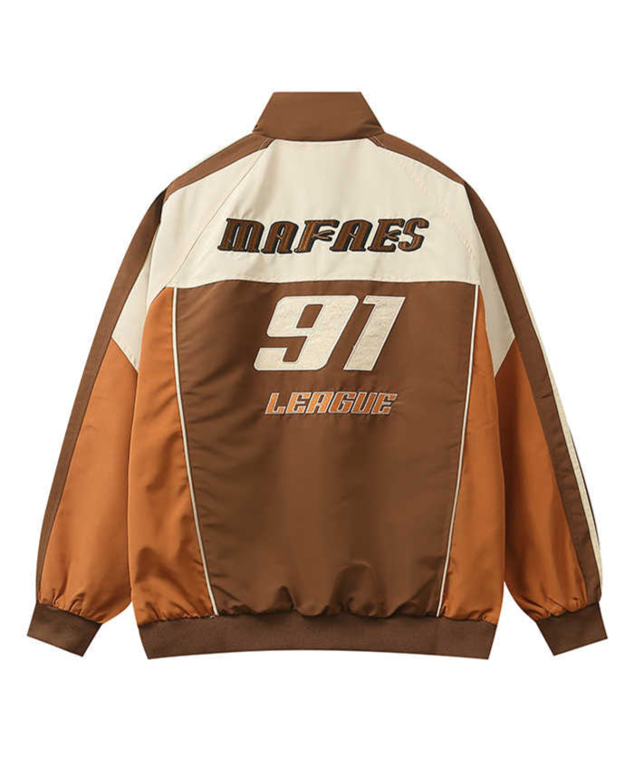 Y2K Retro Motorcycle Brown Jacket