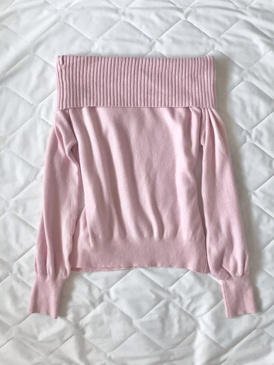 Original Pink One-shoulder Sweater