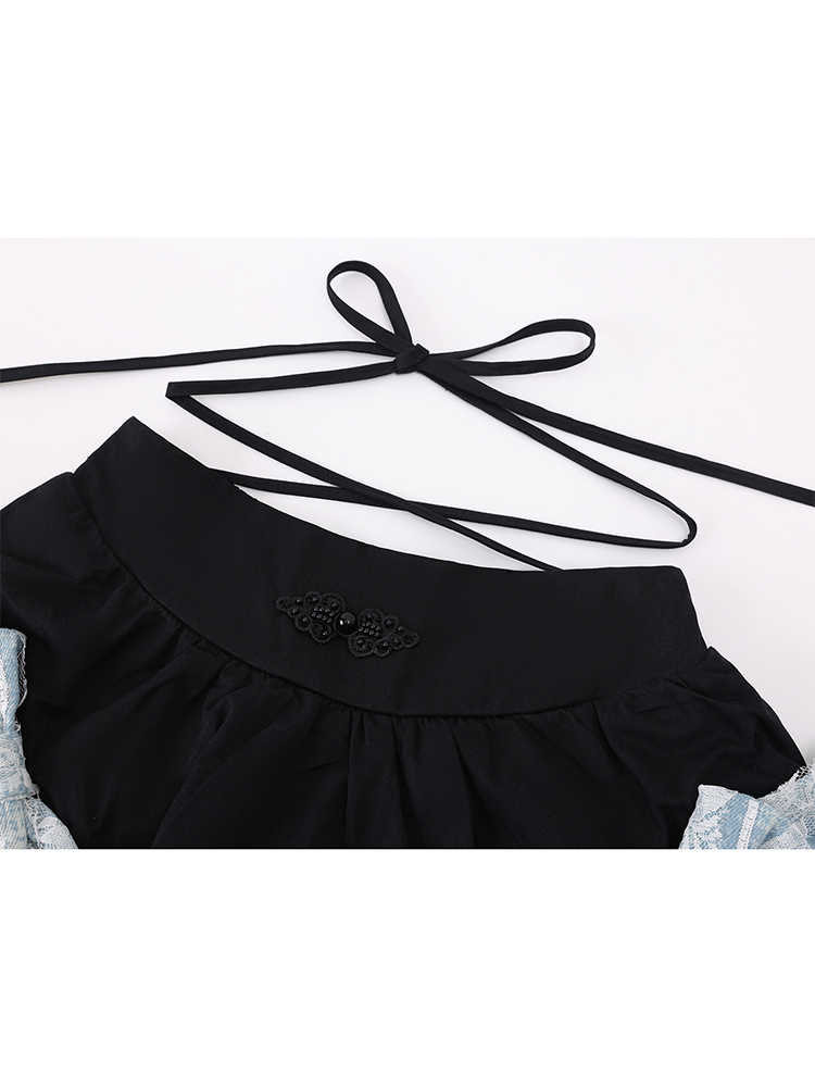 Strap Bow Dark Coquette Skirt