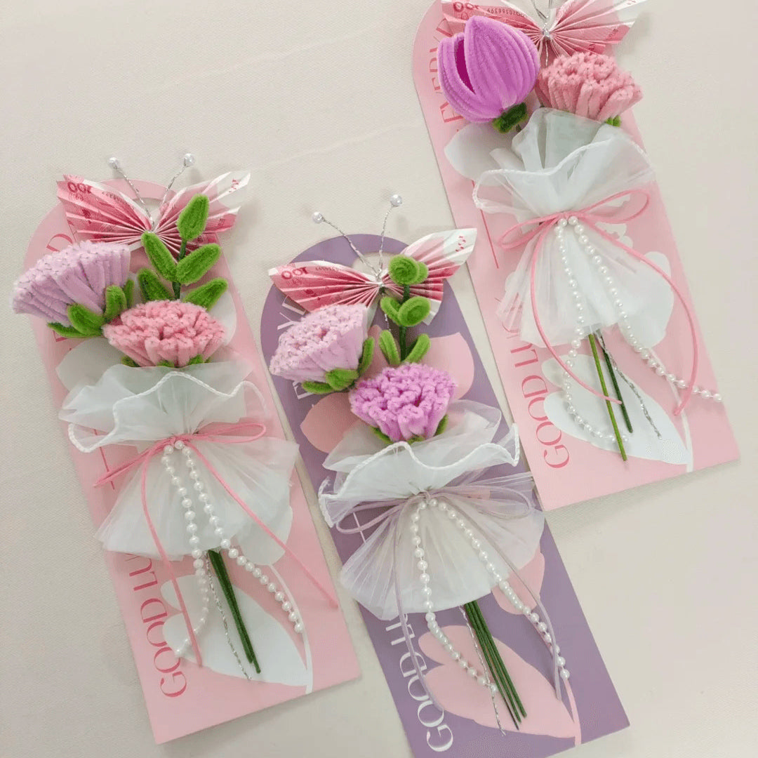 diy twisting flowers stick card