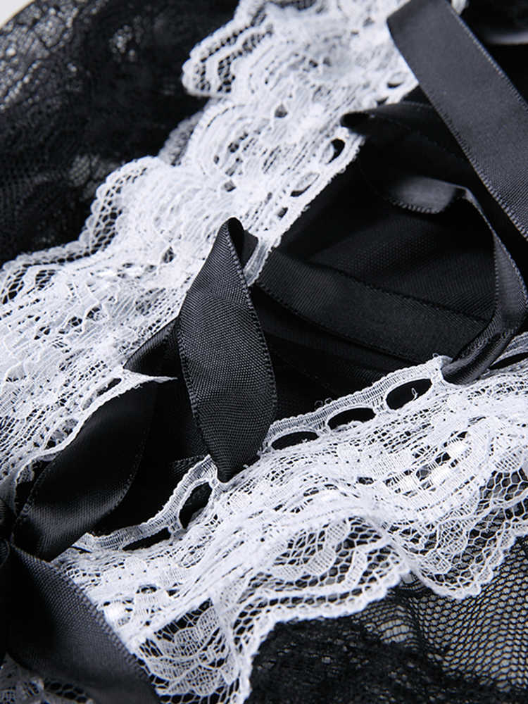 Bow Straps Mesh Lingerie