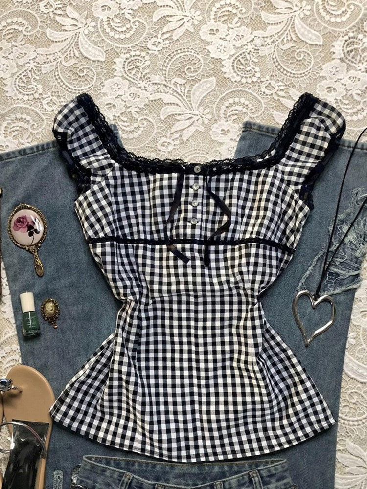 black&white plaid tank top