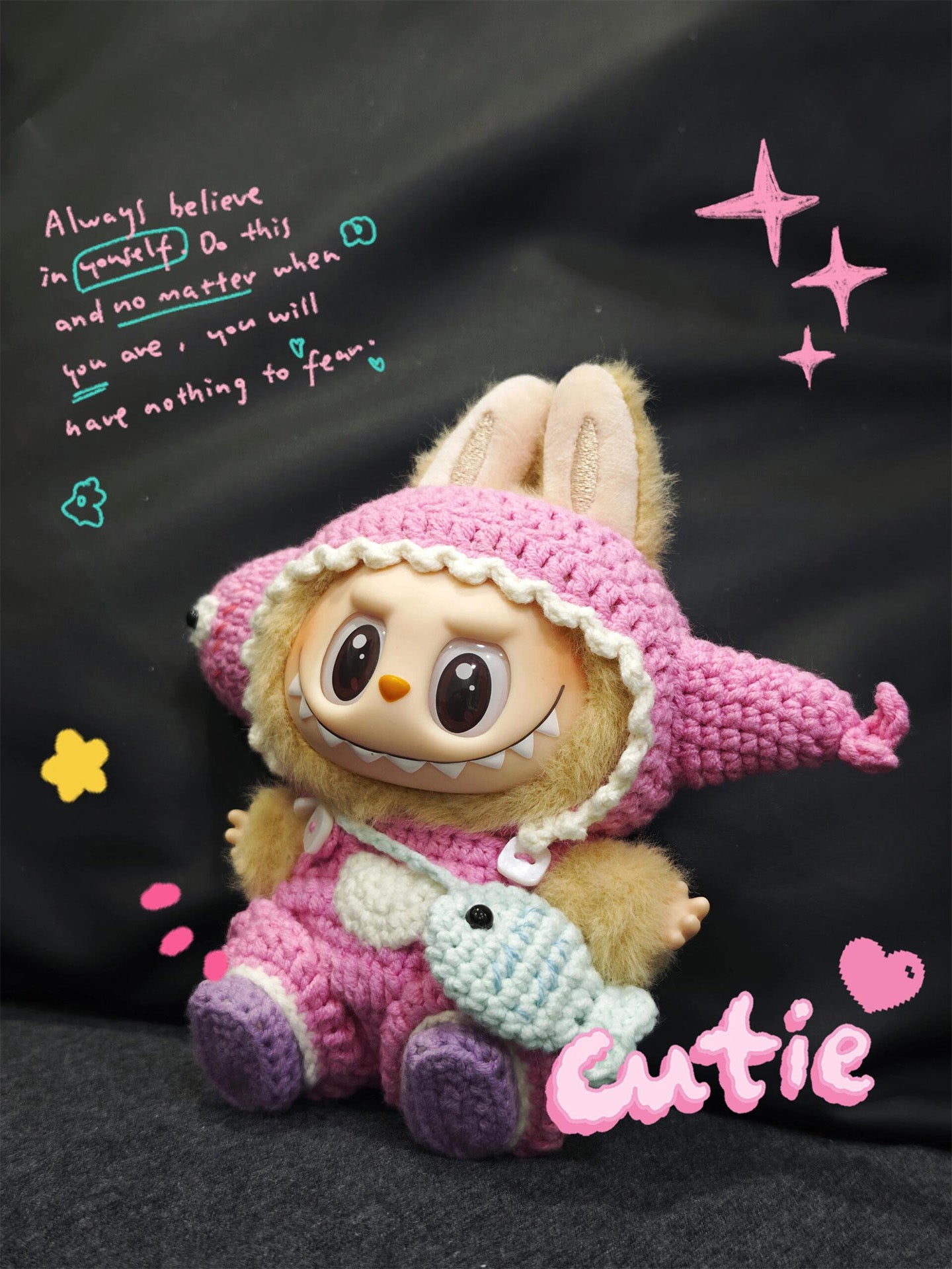 Hand-knitted diy baby doll clothes